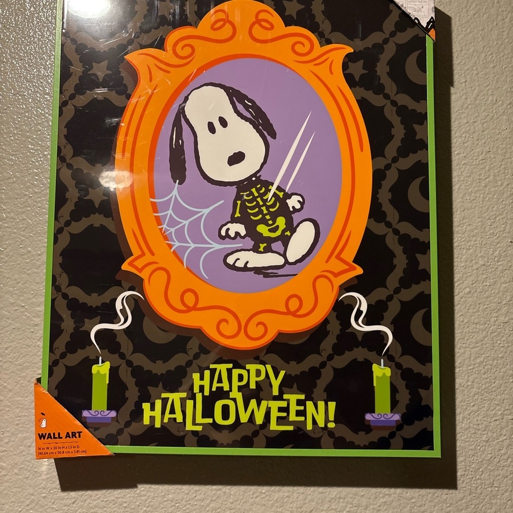 Peanuts Halloween Art Print - Orange, Purple, Green, Black